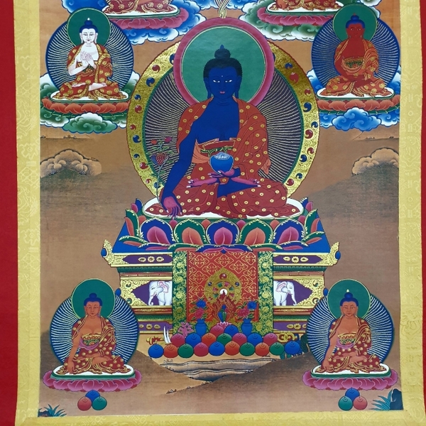 Tranh Thangka 7 Vị Dược Sư_120x80cm